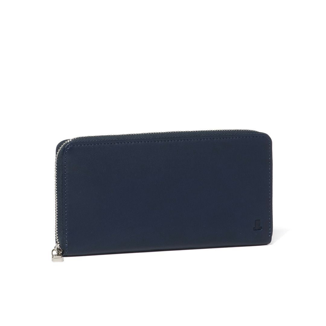 LANVIN COLLECTION SHEEP LEATHER ラウンドファスナー型長財布 ネイビー