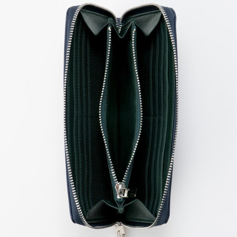 LANVIN COLLECTION SHEEP LEATHER ラウンドファスナー型長財布 ネイビー