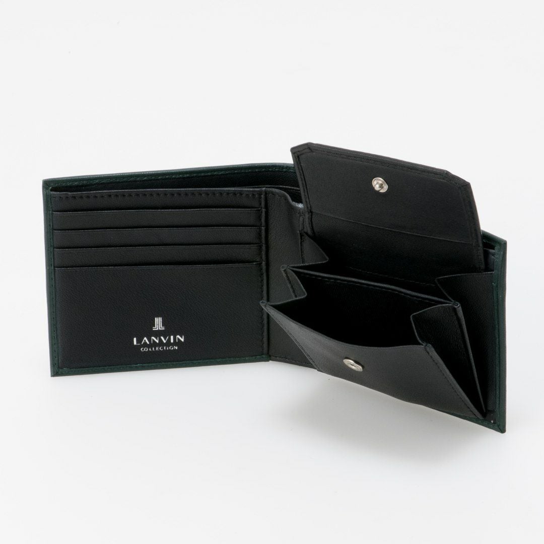 LANVIN COLLECTION SHEEP LEATHER 二つ折り財布 グリーン