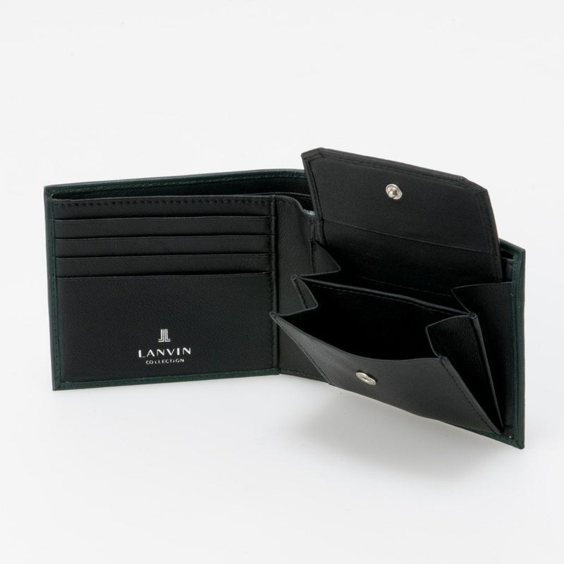 LANVIN COLLECTION SHEEP LEATHER 二つ折り財布 グリーン