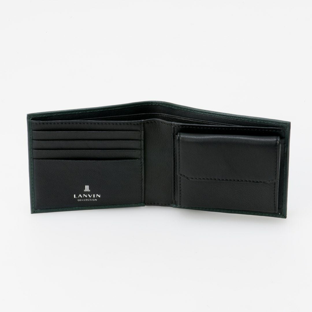 LANVIN COLLECTION SHEEP LEATHER 二つ折り財布 グリーン