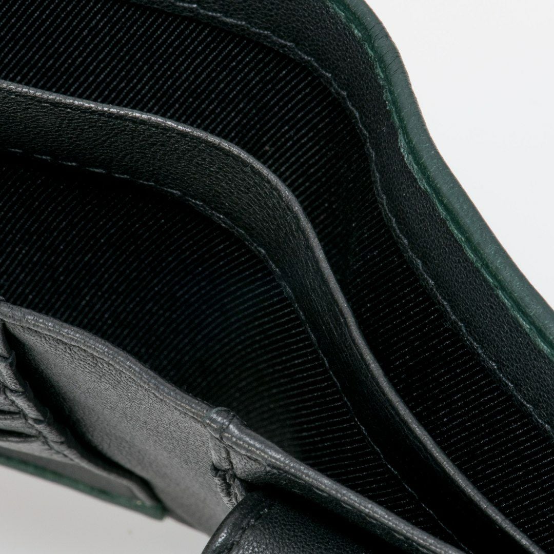 LANVIN COLLECTION SHEEP LEATHER 二つ折り財布 グリーン