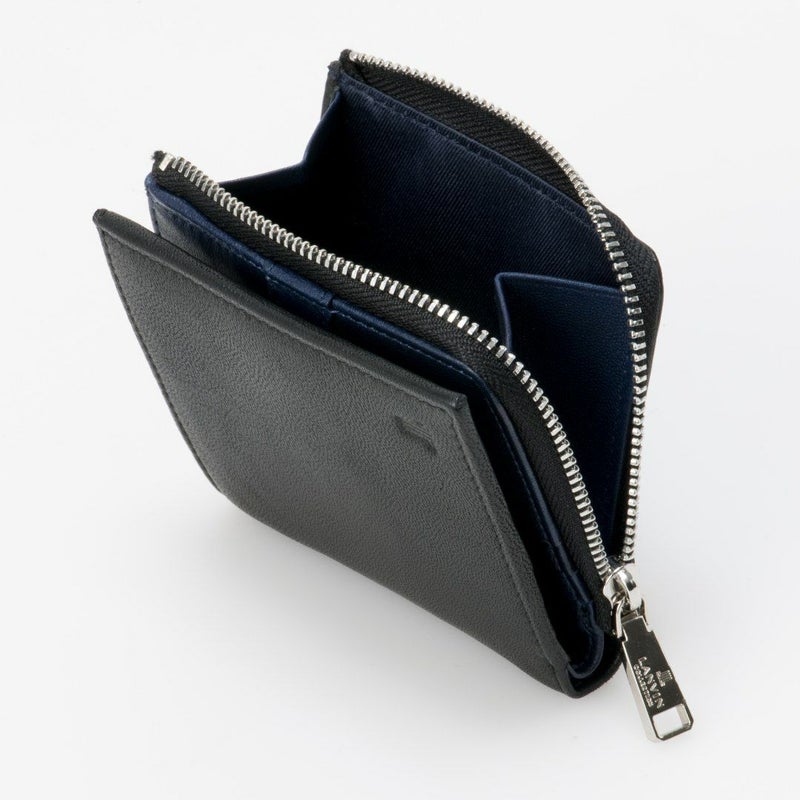 LANVIN COLLECTION SHEEP LEATHER L字ファスナー折り財布 ブラック
