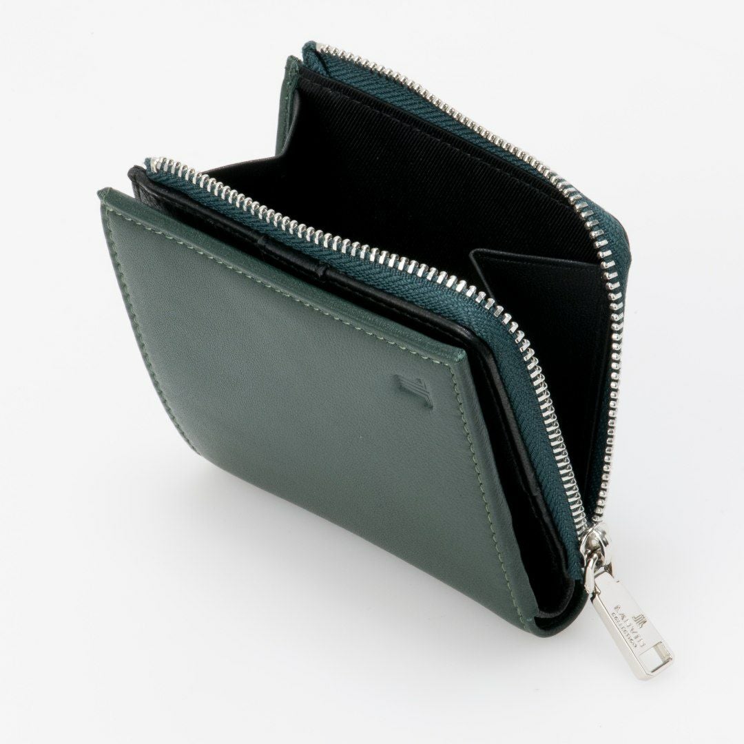 LANVIN COLLECTION SHEEP LEATHER L字ファスナー折り財布 グリーン