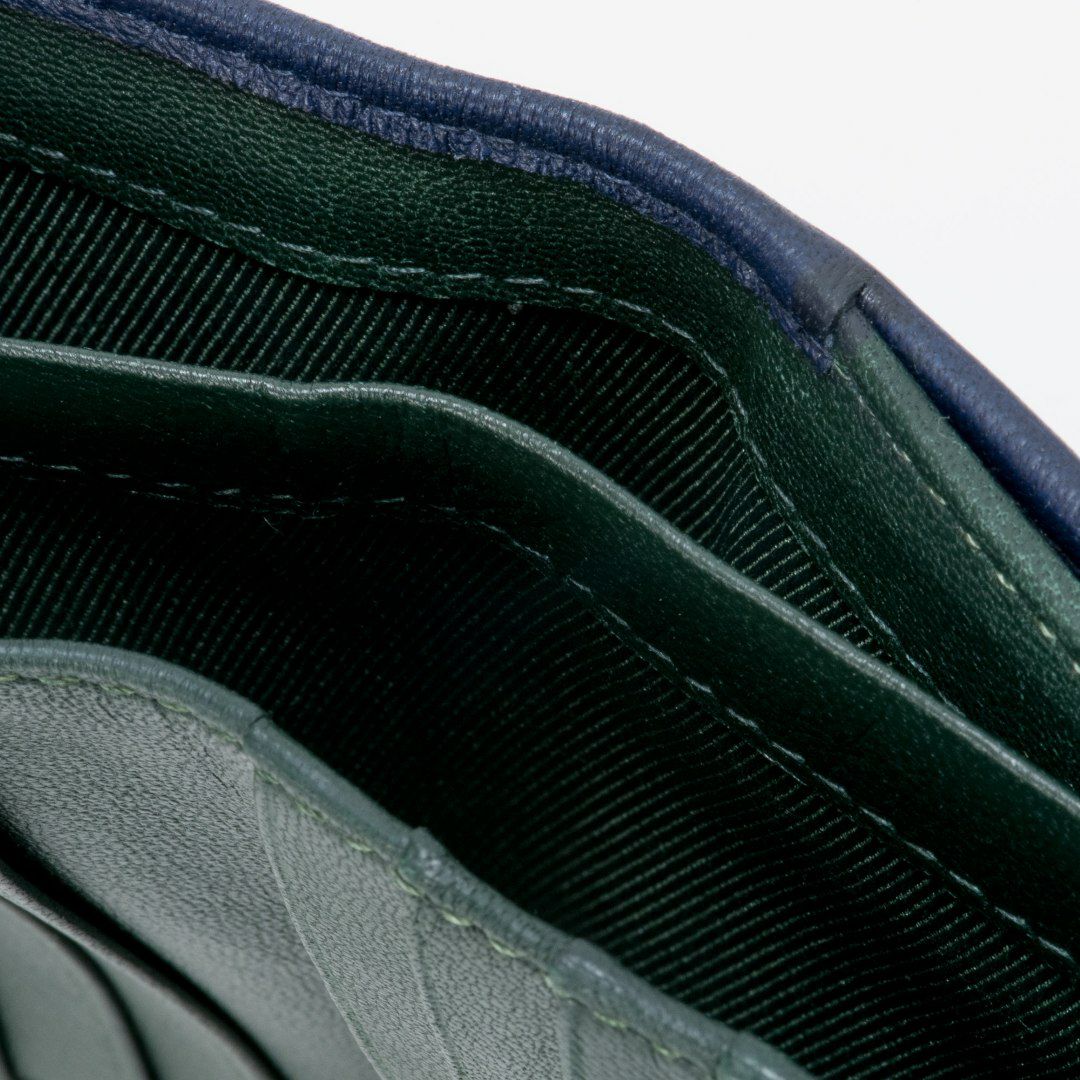 LANVIN COLLECTION SHEEP LEATHER L字ファスナー折り財布 ネイビー