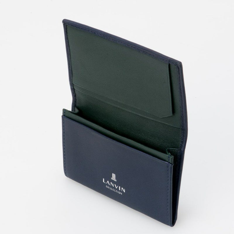 LANVIN COLLECTION SHEEP LEATHER 名刺入れ ネイビー
