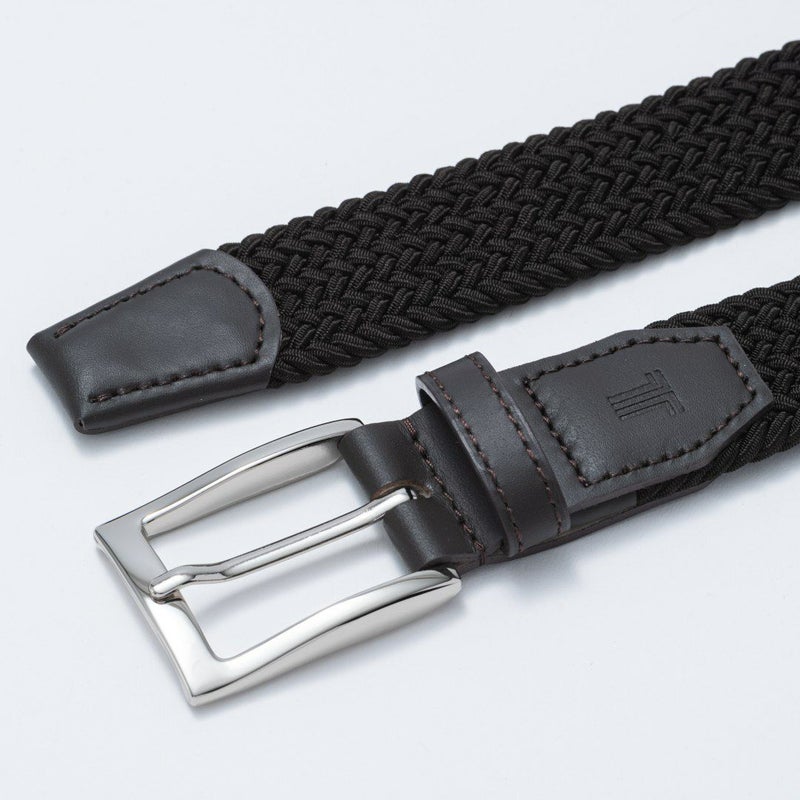 LANVIN COLLECTION ゴムメッシュベルト(L)【JLMB5501】 チョコ