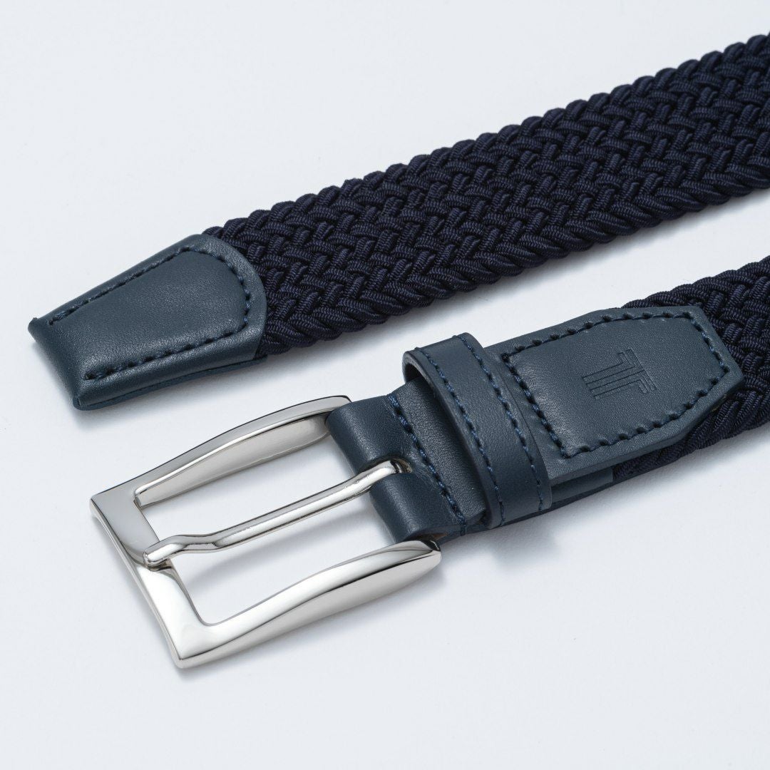 LANVIN COLLECTION ゴムメッシュベルト(L)【JLMB5501】 ネイビー