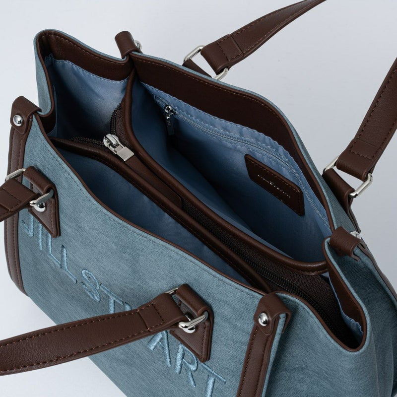 JILL STUARTパネルデニム 2WAYトート サックス