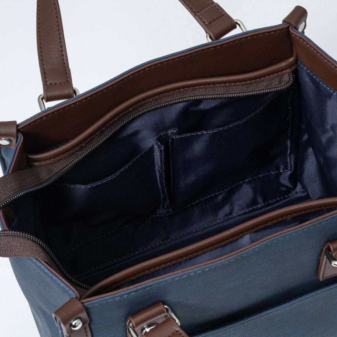 JILL STUARTパネルデニム 2WAYトート ネイビー