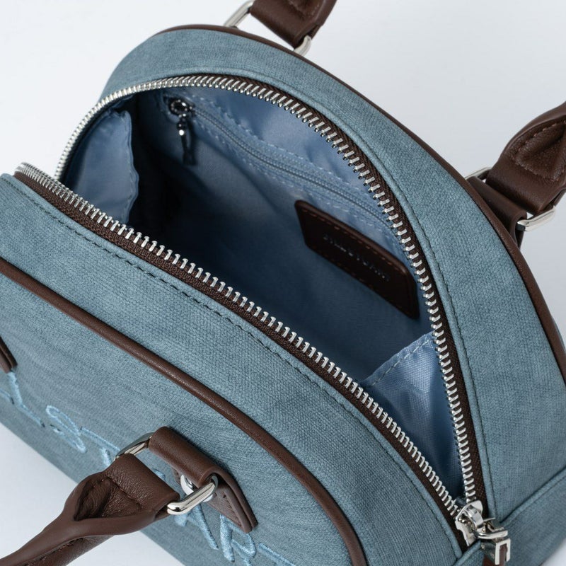 JILL STUARTパネルデニム ミニボストン サックス