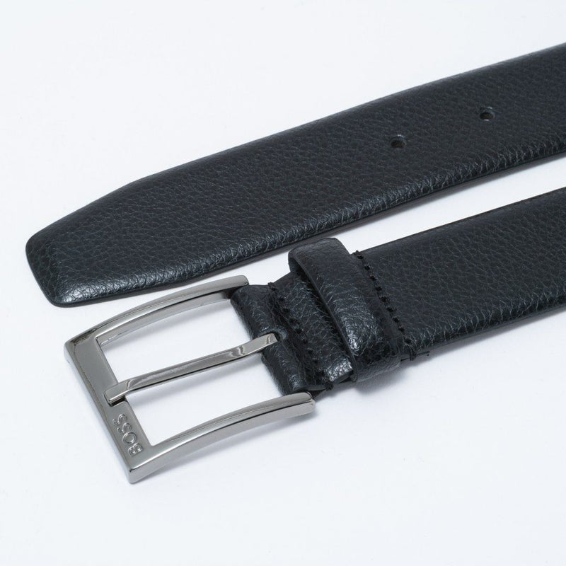 BOSS Elloy イタリアングレインレザーベルト＆ピンバックル(95)【HBMB6034】 ブラック