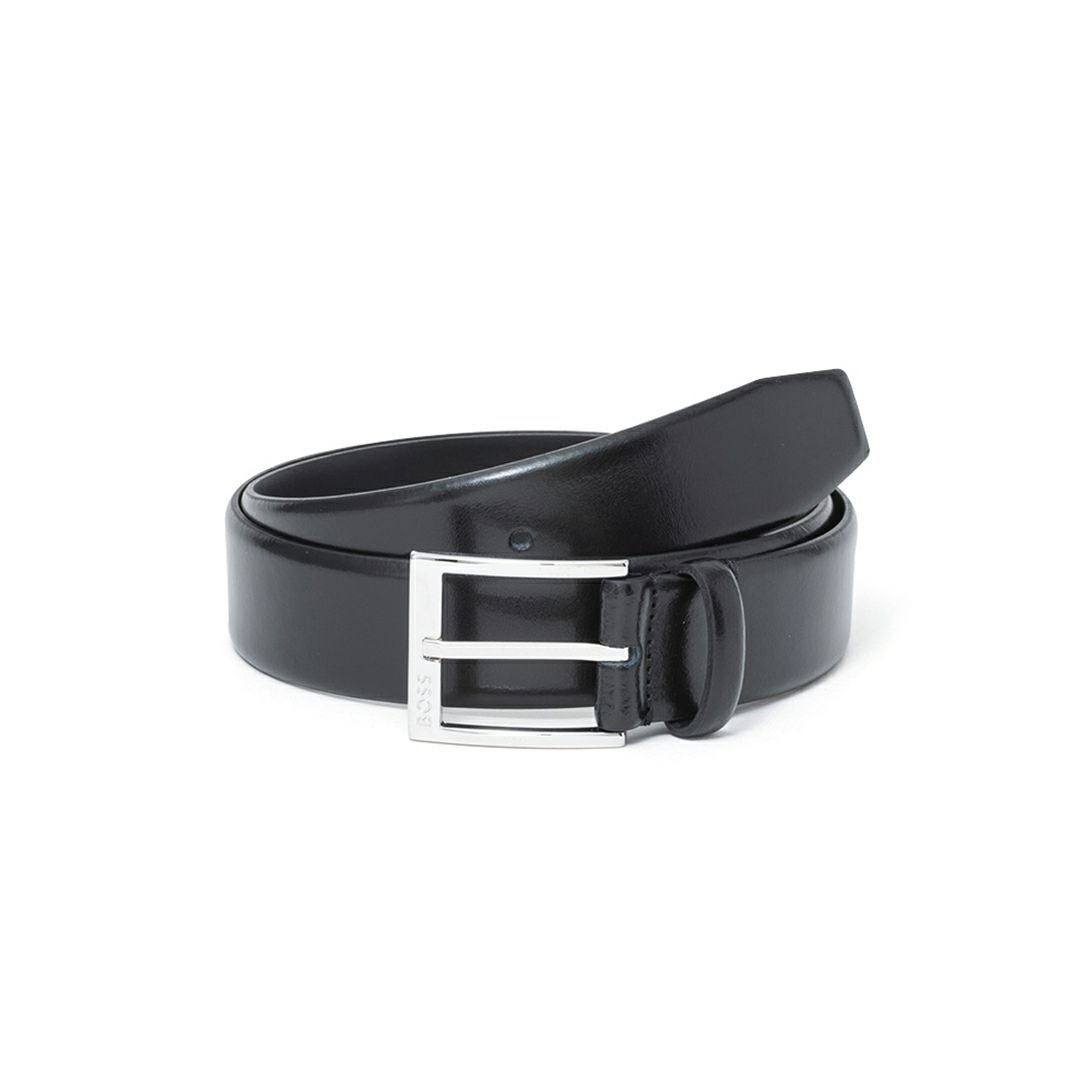BOSS Elloy イタリア製ベルト ロゴバックル(85)【HBMB6042】 ブラック
