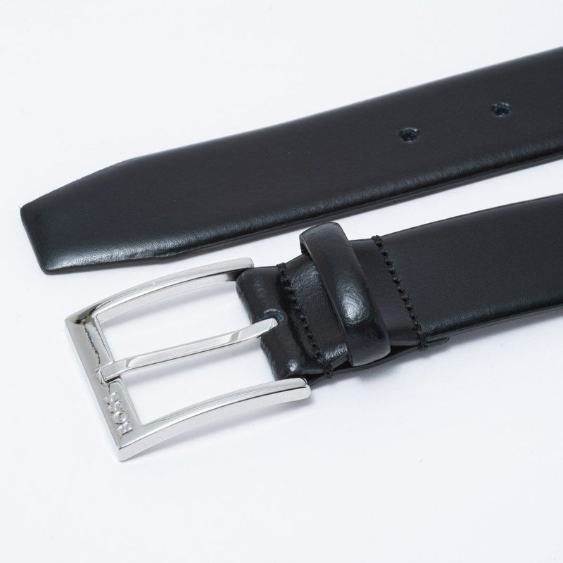 BOSS Elloy イタリア製ベルト ロゴバックル(95)【HBMB6044】 ブラック