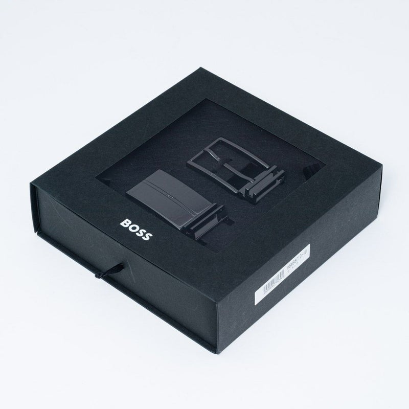 BOSS Gomero イタリアンレザーリバーシブルベルト ピン＆プレート【HBMB6010】 ブラック