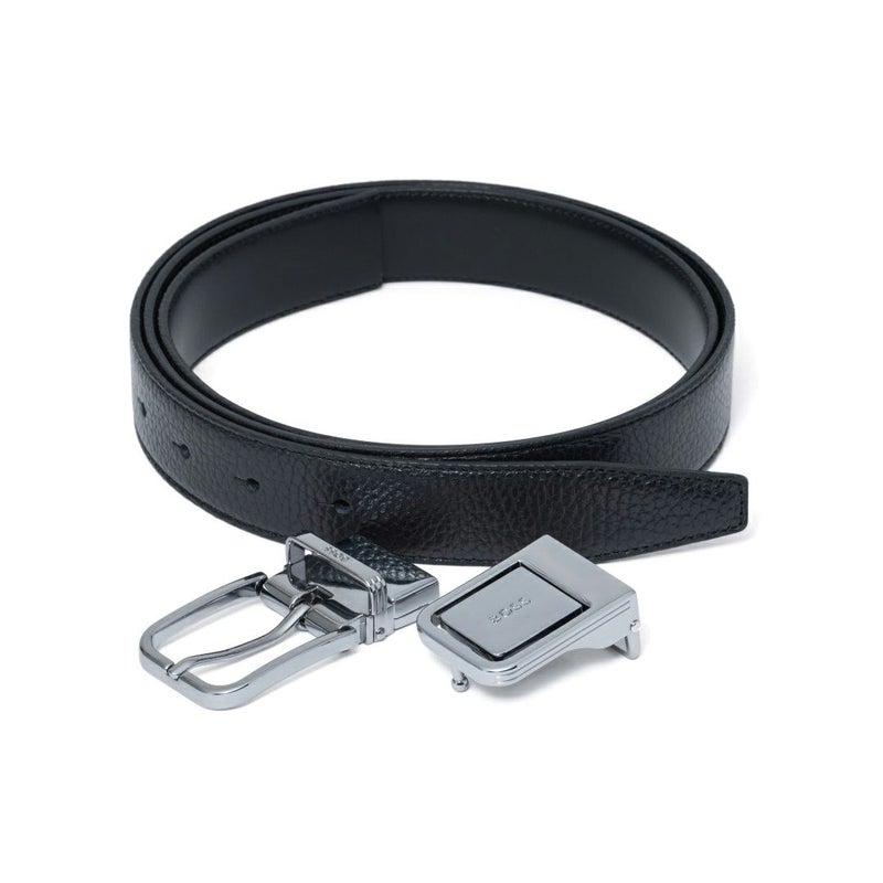 BOSS Madison イタリアンレザーリバーシブルベルト ピン＆プレート【HBMB6020】 ブラック