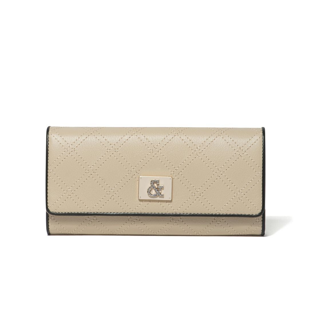 PINKY&DIANNE クラシックキルト 薄型長財布 ベージュ