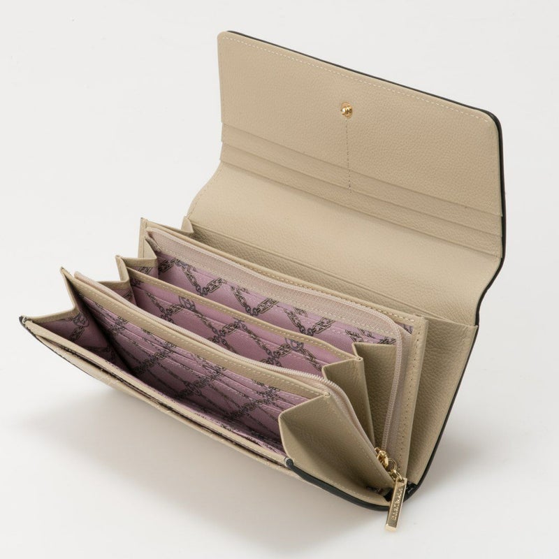 PINKY&DIANNE クラシックキルト 薄型長財布 ベージュ