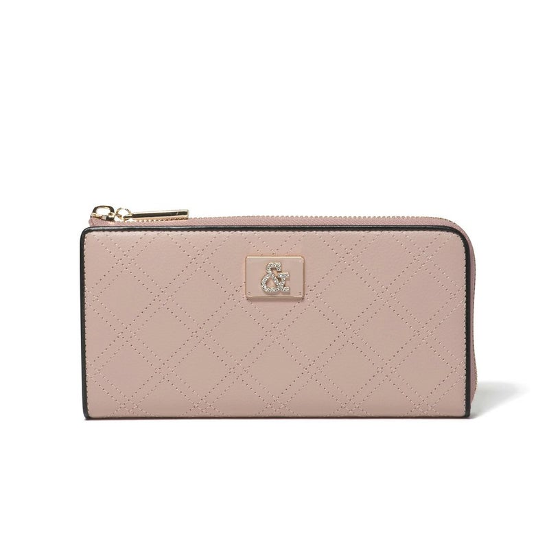 PINKY&DIANNE クラシックキルト L字ファスナー長財布 ピンク