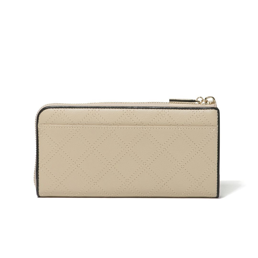 PINKY&DIANNE クラシックキルト L字ファスナー長財布 ベージュ