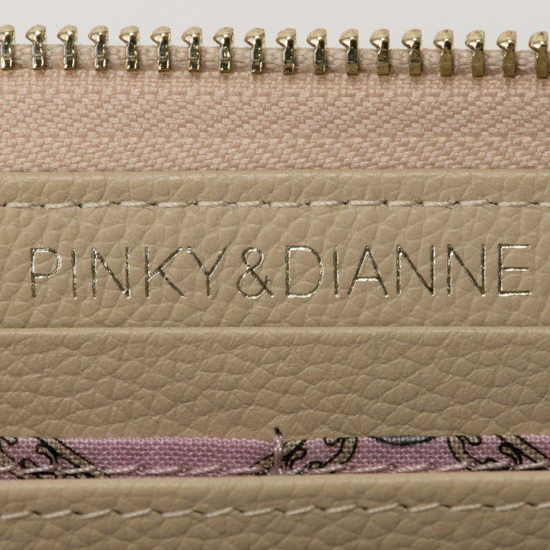 PINKY&DIANNE クラシックキルト L字ファスナー長財布 ベージュ