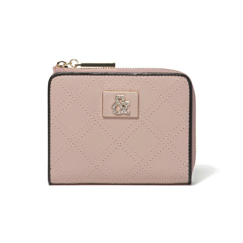 PINKY&DIANNE クラシックキルト L字ファスナー折り財布 ピンク
