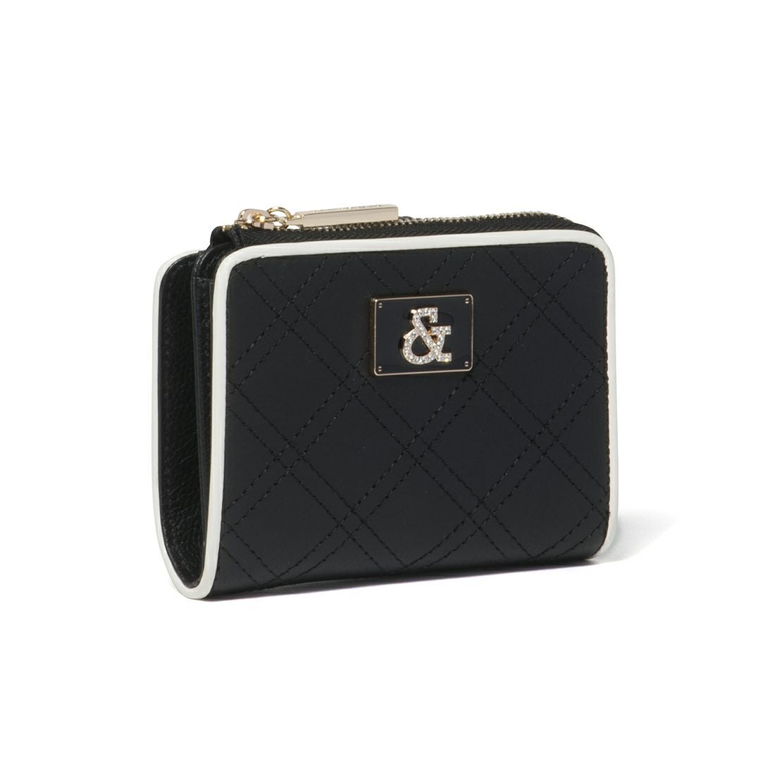 PINKY&DIANNE クラシックキルト L字ファスナー折り財布 ブラック