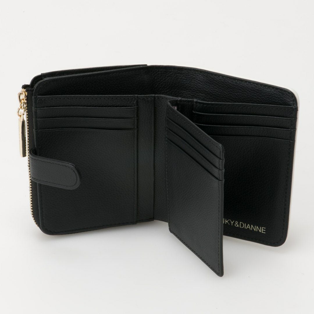 PINKY&DIANNE クラシックキルト L字ファスナー折り財布 ブラック