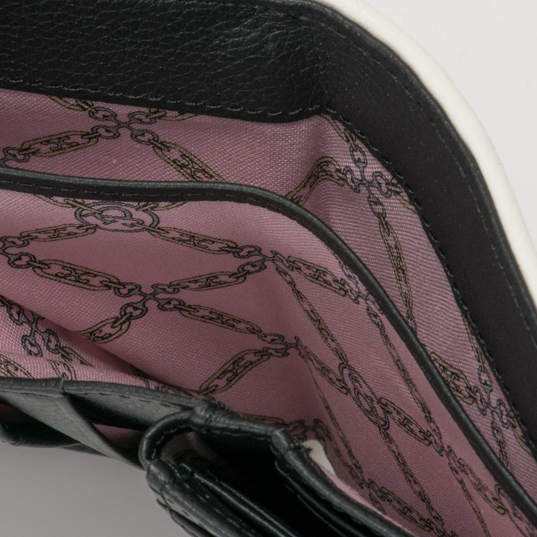 PINKY&DIANNE クラシックキルト L字ファスナー折り財布 ブラック