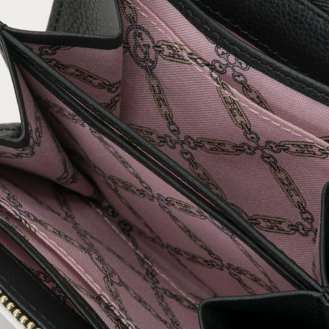 PINKY&DIANNE クラシックキルト L字ファスナー折り財布 ブラック