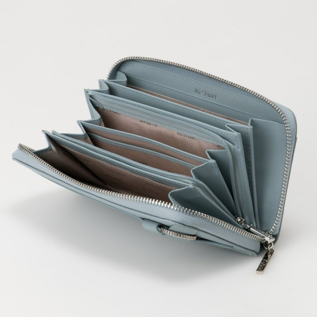 JILL STUART インプルーブ ラウンドファスナー長財布 サックス