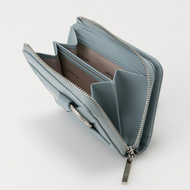 JILL STUART インプルーブ L字ファスナー折り財布 サックス