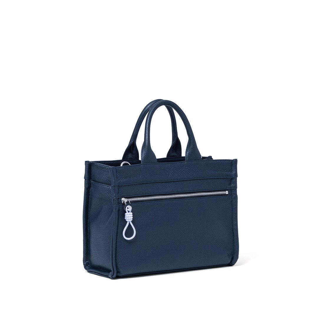 MANIUNO イタリアンレザー スクエアミニトート(M)【MUMHMAM1】 ネイビー