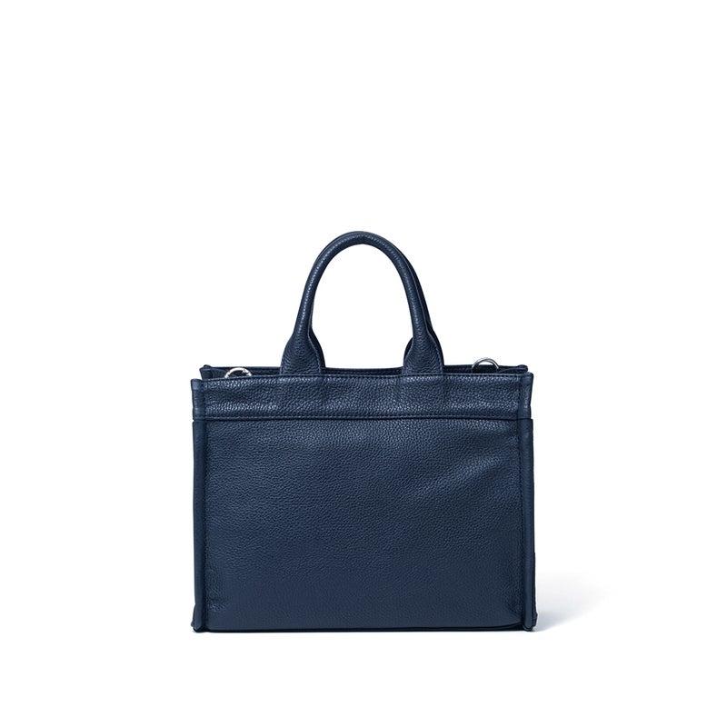 MANIUNO イタリアンレザー スクエアミニトート(M)【MUMHMAM1】 ネイビー