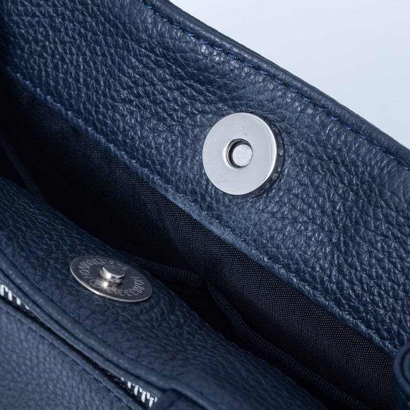 MANIUNO イタリアンレザー スクエアミニトート(M)【MUMHMAM1】 ネイビー