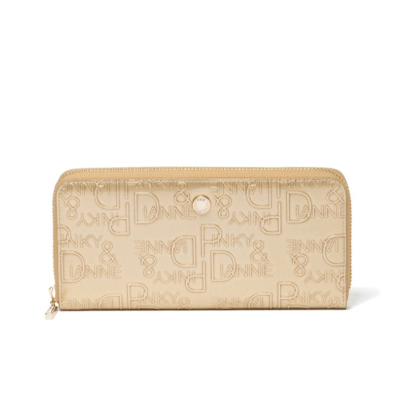 PINKY&DIANNE リッチフレイバー ラウンドファスナー 長財布 ゴールド