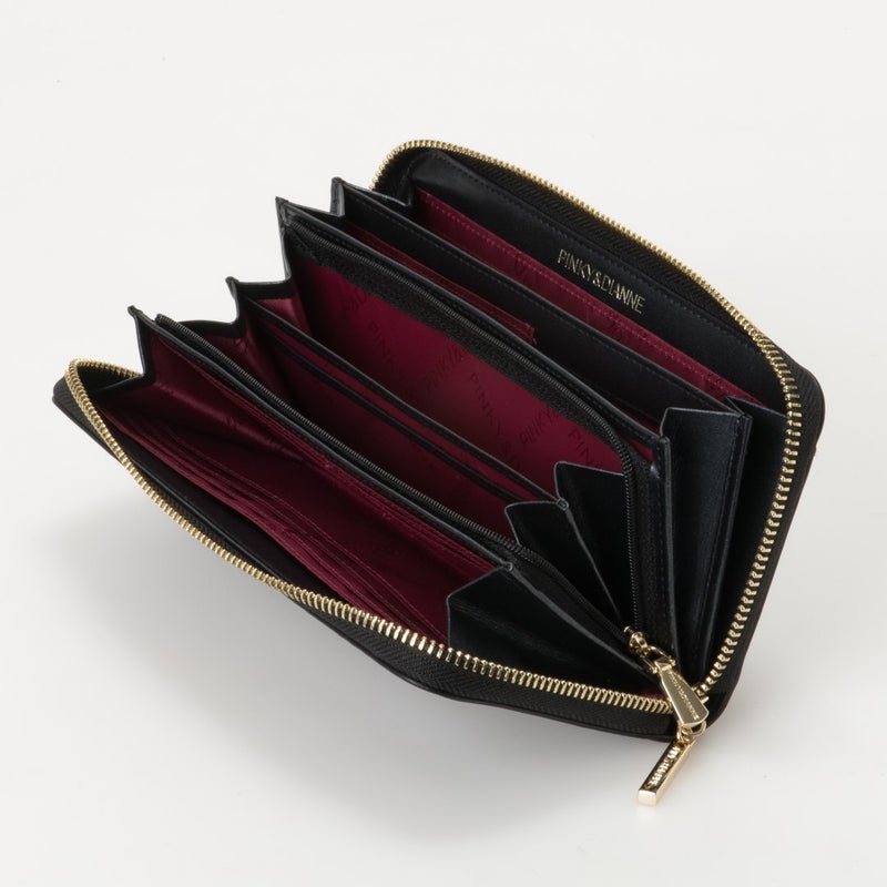 PINKY&DIANNE リッチフレイバー ラウンドファスナー 長財布 ブラック