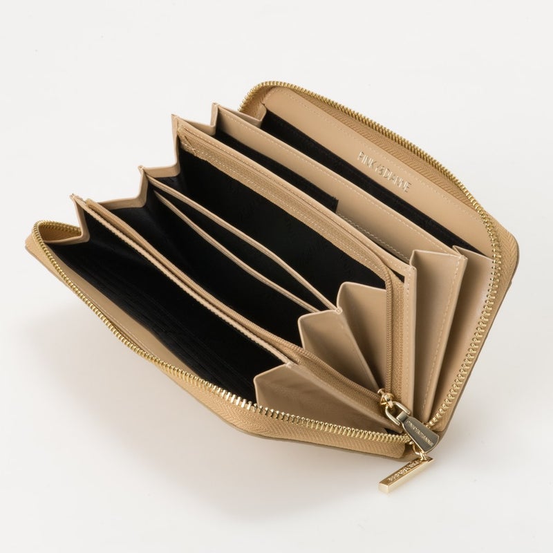 PINKY&DIANNE リッチフレイバー ラウンドファスナー 長財布 ゴールド