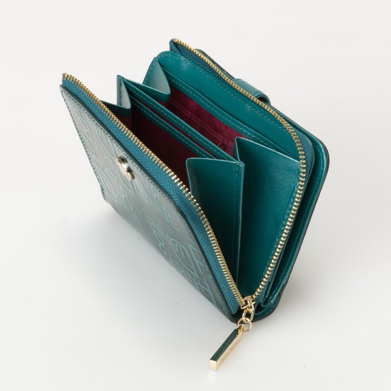 PINKY&DIANNE リッチフレイバー L字ファスナー折り財布 グリーン