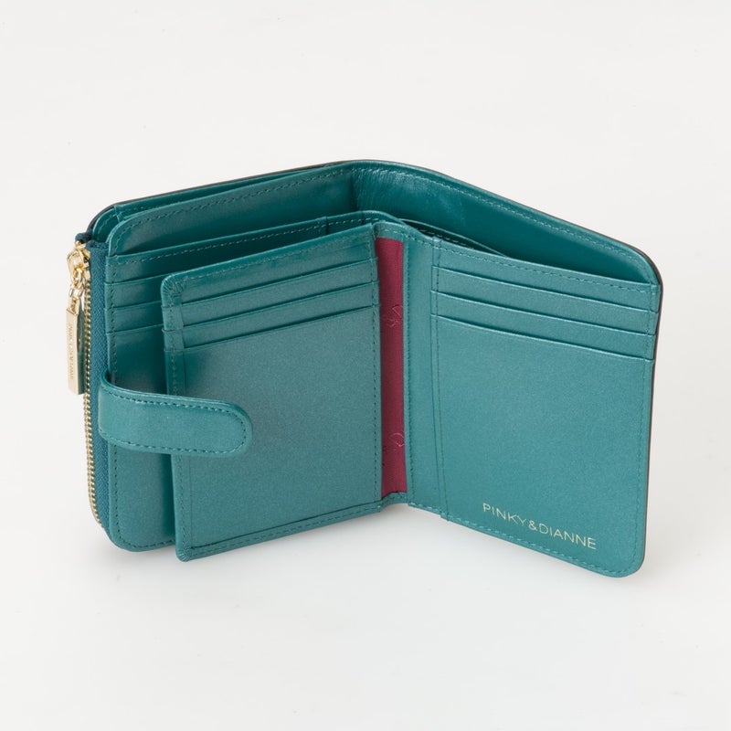PINKY&DIANNE リッチフレイバー L字ファスナー折り財布 グリーン