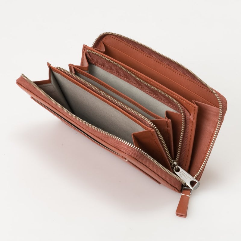 MARGARET HOWELL idea セザー ラウンドファスナー長財布 レンガ