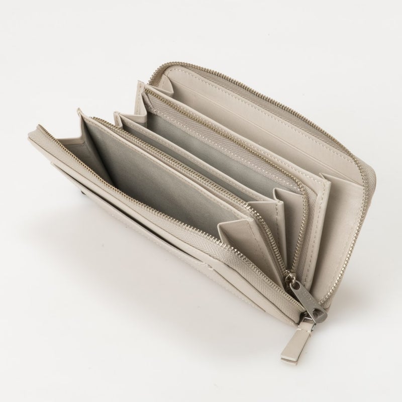 MARGARET HOWELL idea セザー ラウンドファスナー長財布 アイボリー