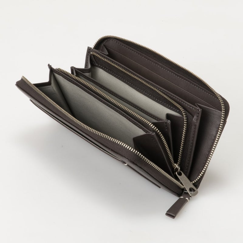MARGARET HOWELL idea セザー ラウンドファスナー長財布 チャコールグレー