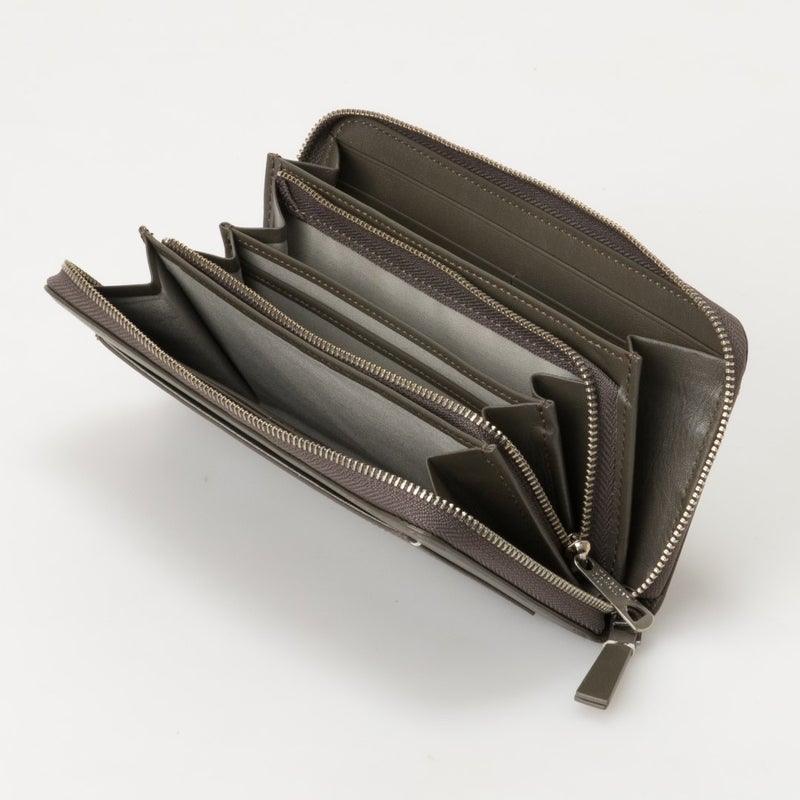 MARGARET HOWELL idea セザー ラウンドファスナー長財布 カーキ