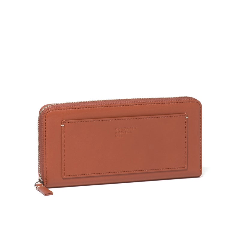 MARGARET HOWELL idea セザー ラウンドファスナー長財布 レンガ