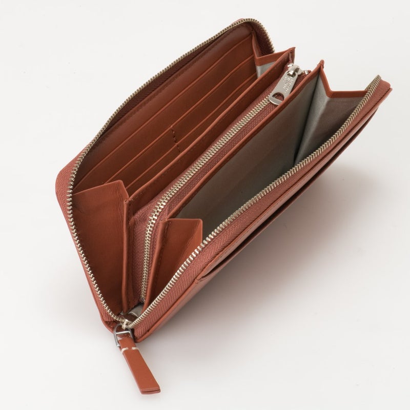 MARGARET HOWELL idea セザー ラウンドファスナー長財布 レンガ