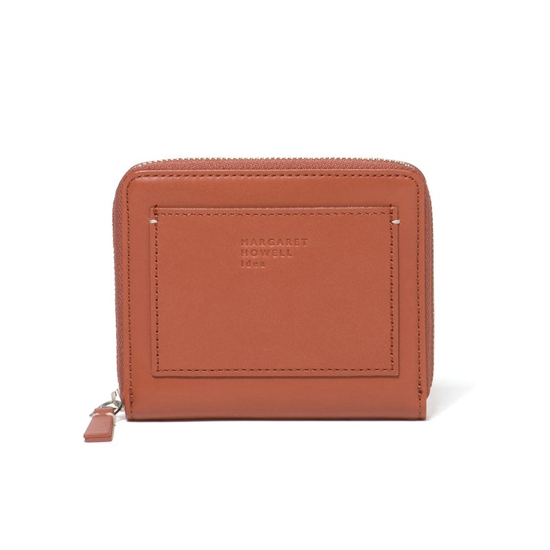 MARGARET HOWELL idea セザー ラウンドファスナー折り財布 レンガ