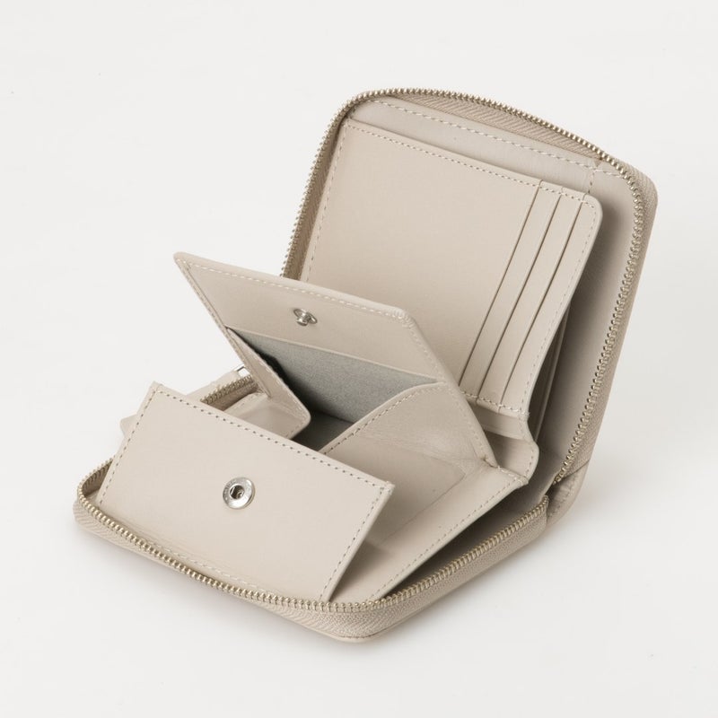 MARGARET HOWELL idea セザー ラウンドファスナー折り財布 アイボリー