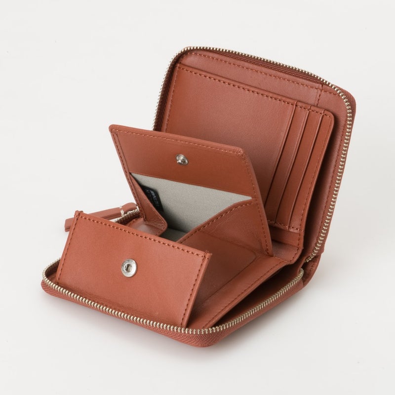 MARGARET HOWELL idea セザー ラウンドファスナー折り財布 レンガ