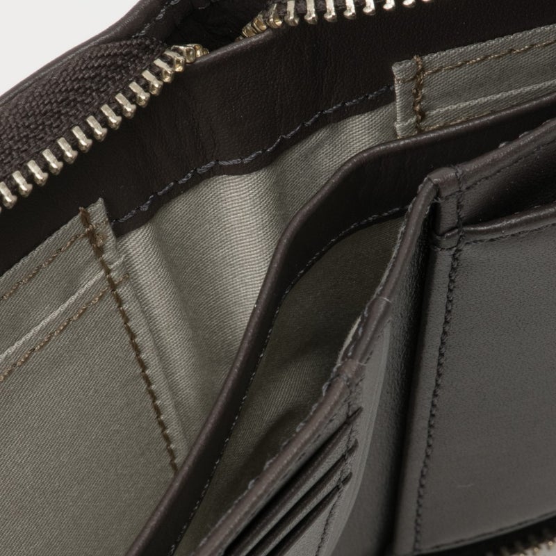 MARGARET HOWELL idea セザー ラウンドファスナー折り財布 チャコールグレー